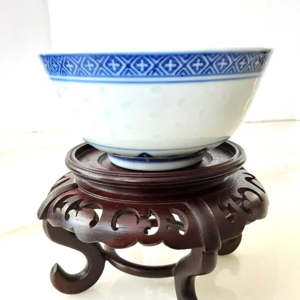 JINGDEZHEN DRAGON RICE BOWL BLUE/WHITE PORCELAIN 4.5